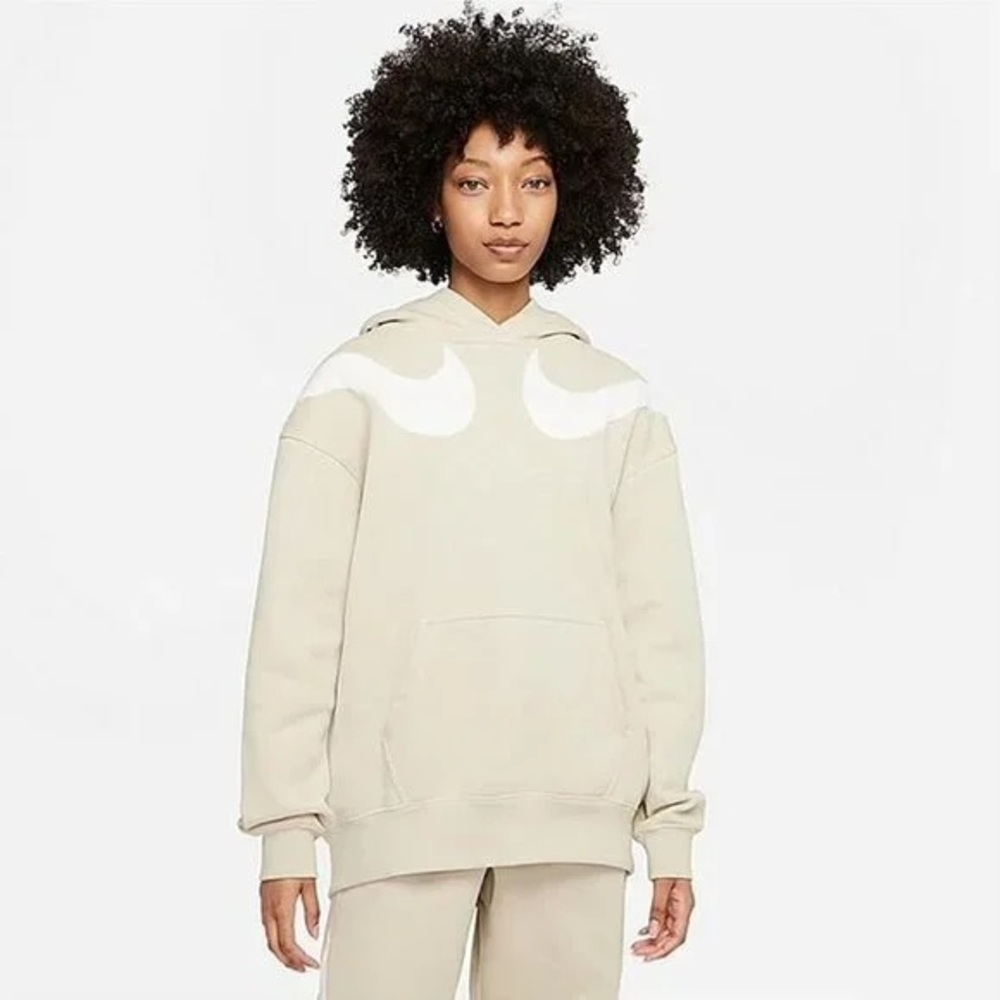 NIKE Sportswear Double Swoosh Oversızed Fleece Hoodıe-Hooded Sweatshirt Large